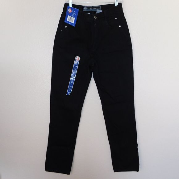 Women's Vintage 90s Posted Jeans Slim Size 11 NWT New 31x34 Black 932037L - Picture 1 of 11